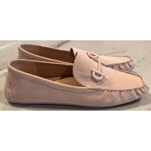 Cole Haan Women's Tully Driver Pink Suede Flat Loafer Sz 9.5